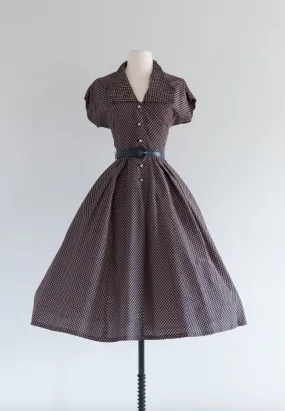 Darling 1950's Rayon Day Dress By R&K Originals / Medium