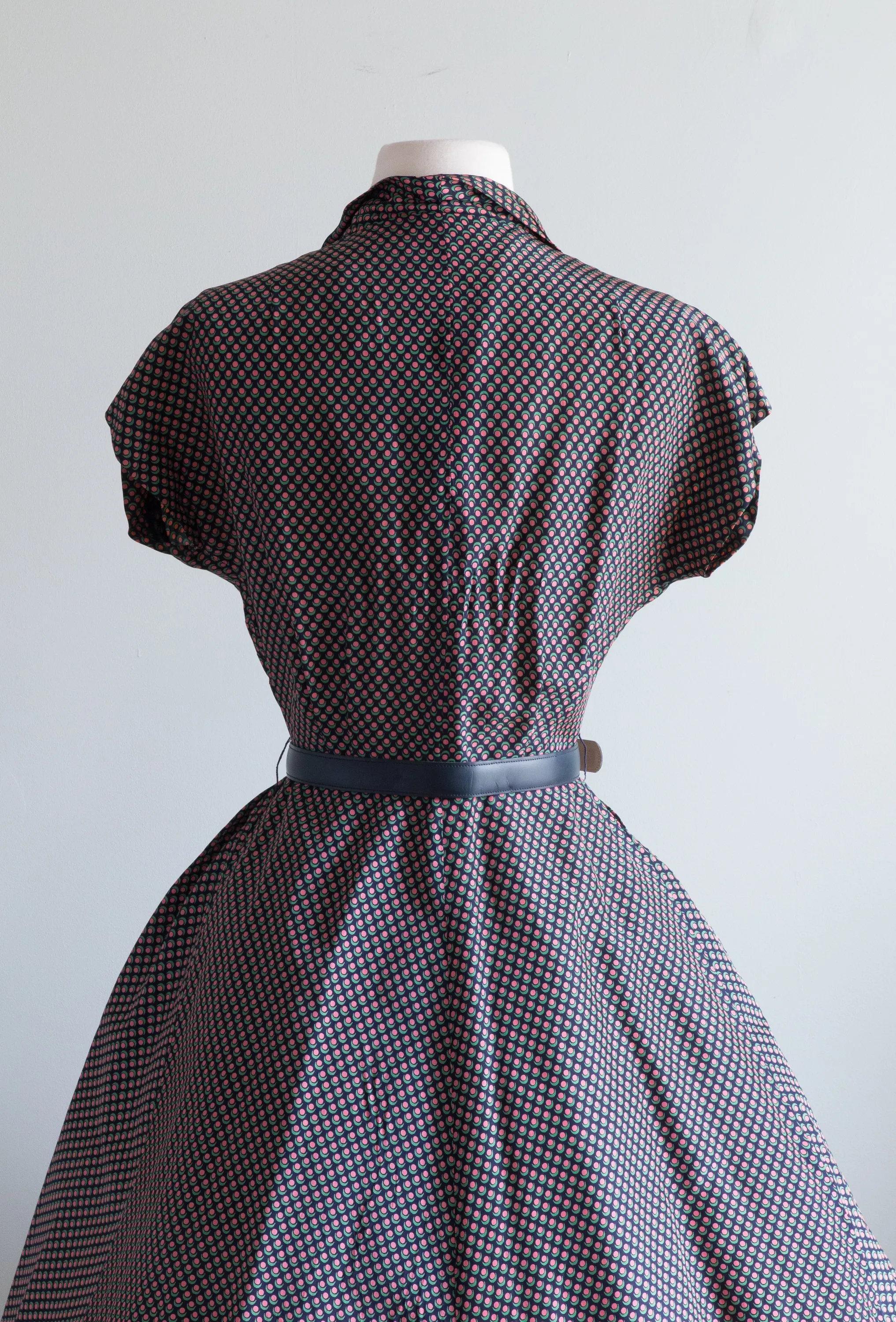 Darling 1950's Rayon Day Dress By R&K Originals / Medium