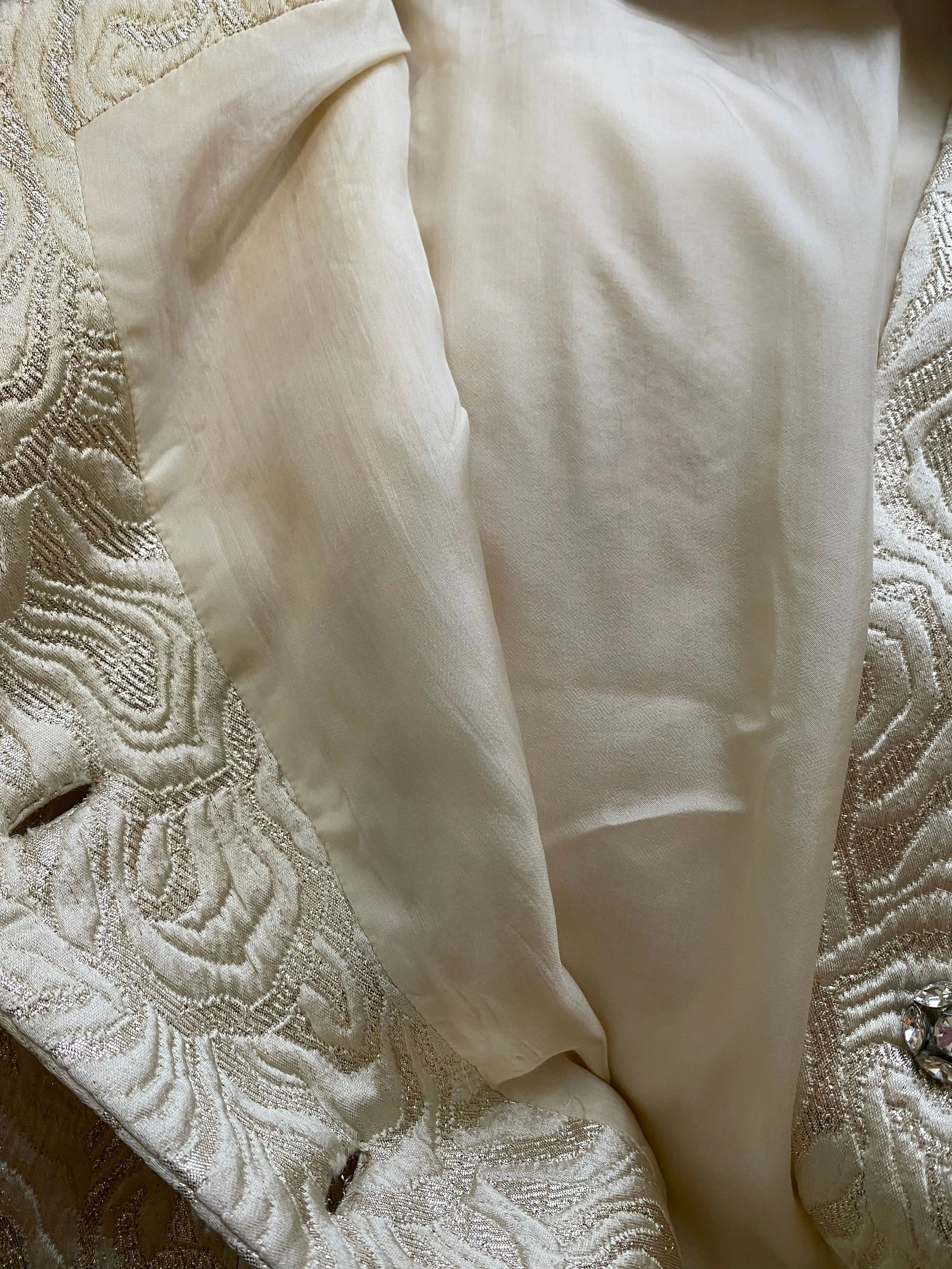 Darling 1960's Metallic Silk Brocade Cocktail Dress / SM