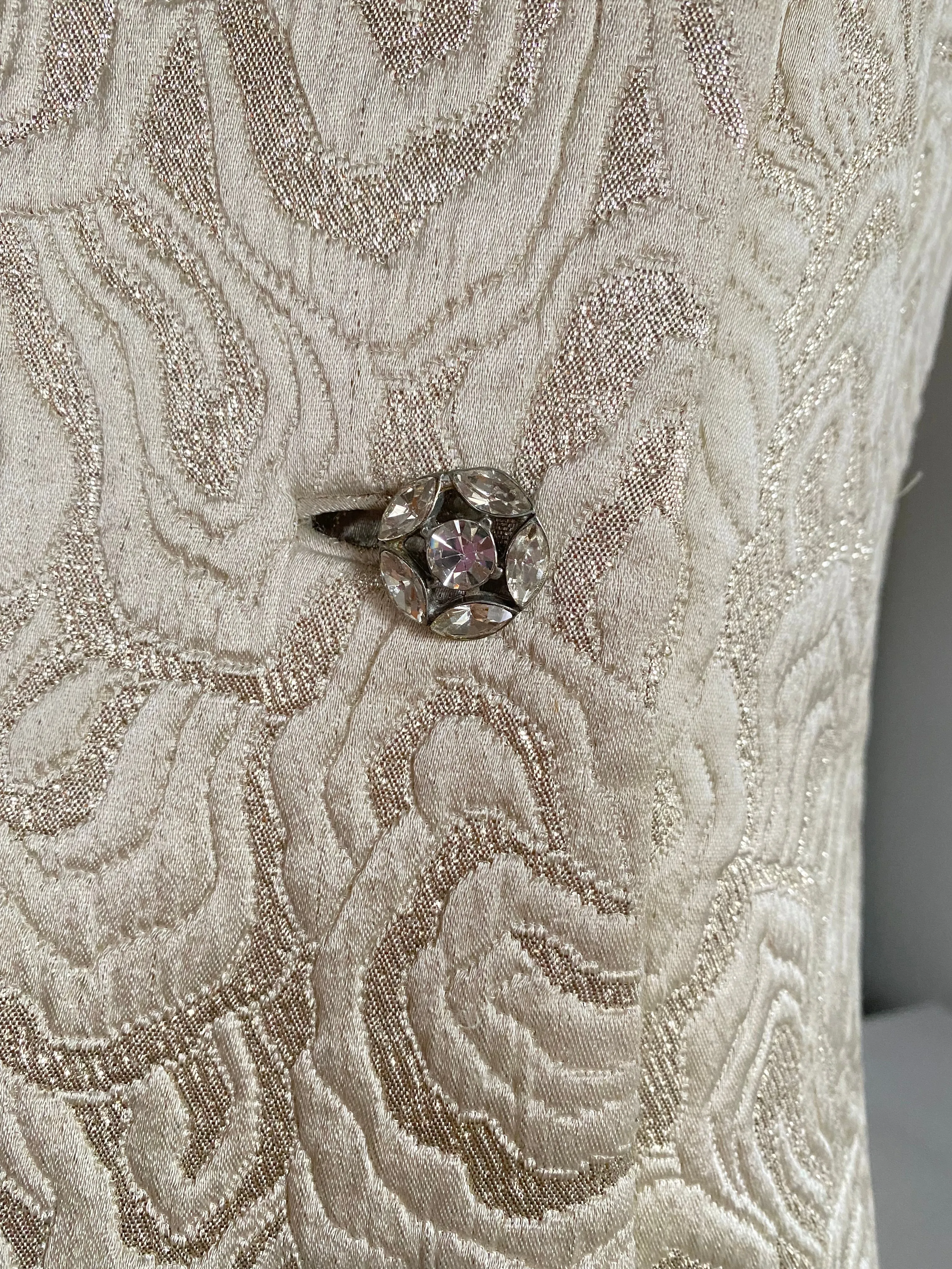 Darling 1960's Metallic Silk Brocade Cocktail Dress / SM