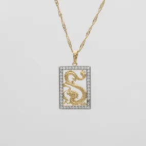 Dragon Tablet CZ Necklace