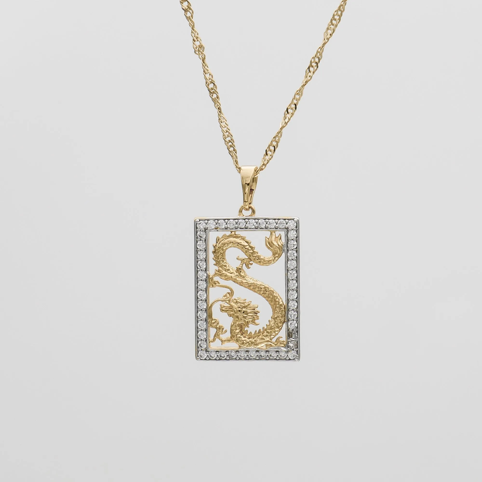 Dragon Tablet CZ Necklace