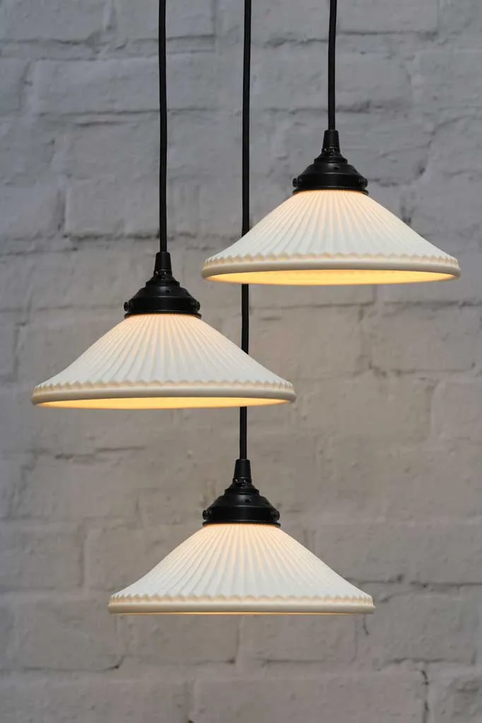 Florence Pleat Ceramic Multi Light Pendant