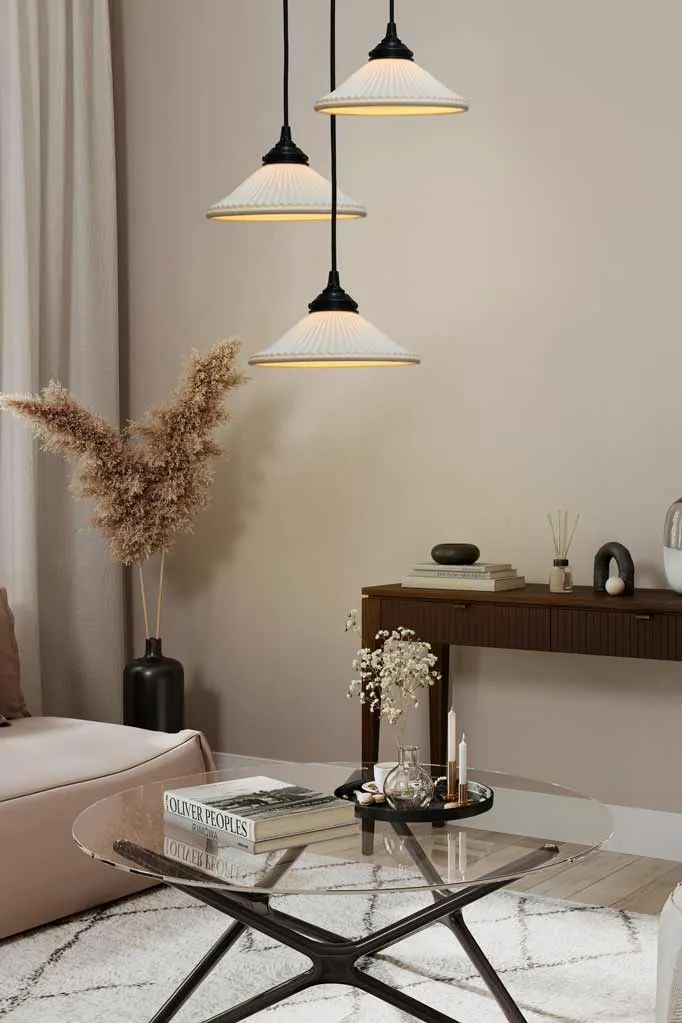 Florence Pleat Ceramic Multi Light Pendant