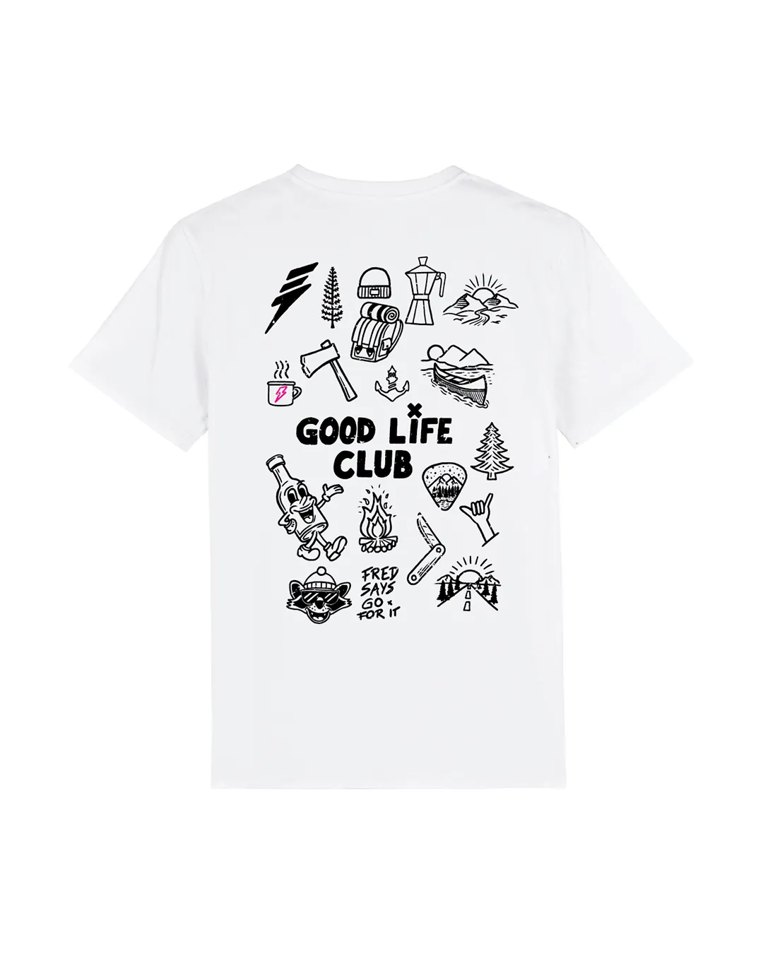 Good Life Club T-Shirt - White / Pink