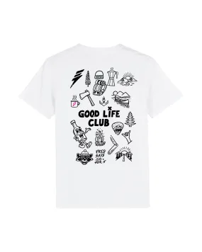 Good Life Club T-Shirt - White / Pink