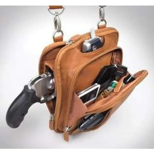 GTM Original Bison Conceal Carry Raven Crossbody Leather Pouch