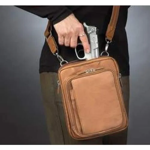 GTM Original Bison Conceal Carry Raven Crossbody Leather Pouch