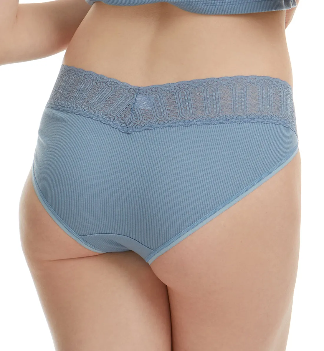 Hanky Panky Eco Rib V-kini (672371) - Vintage Blue