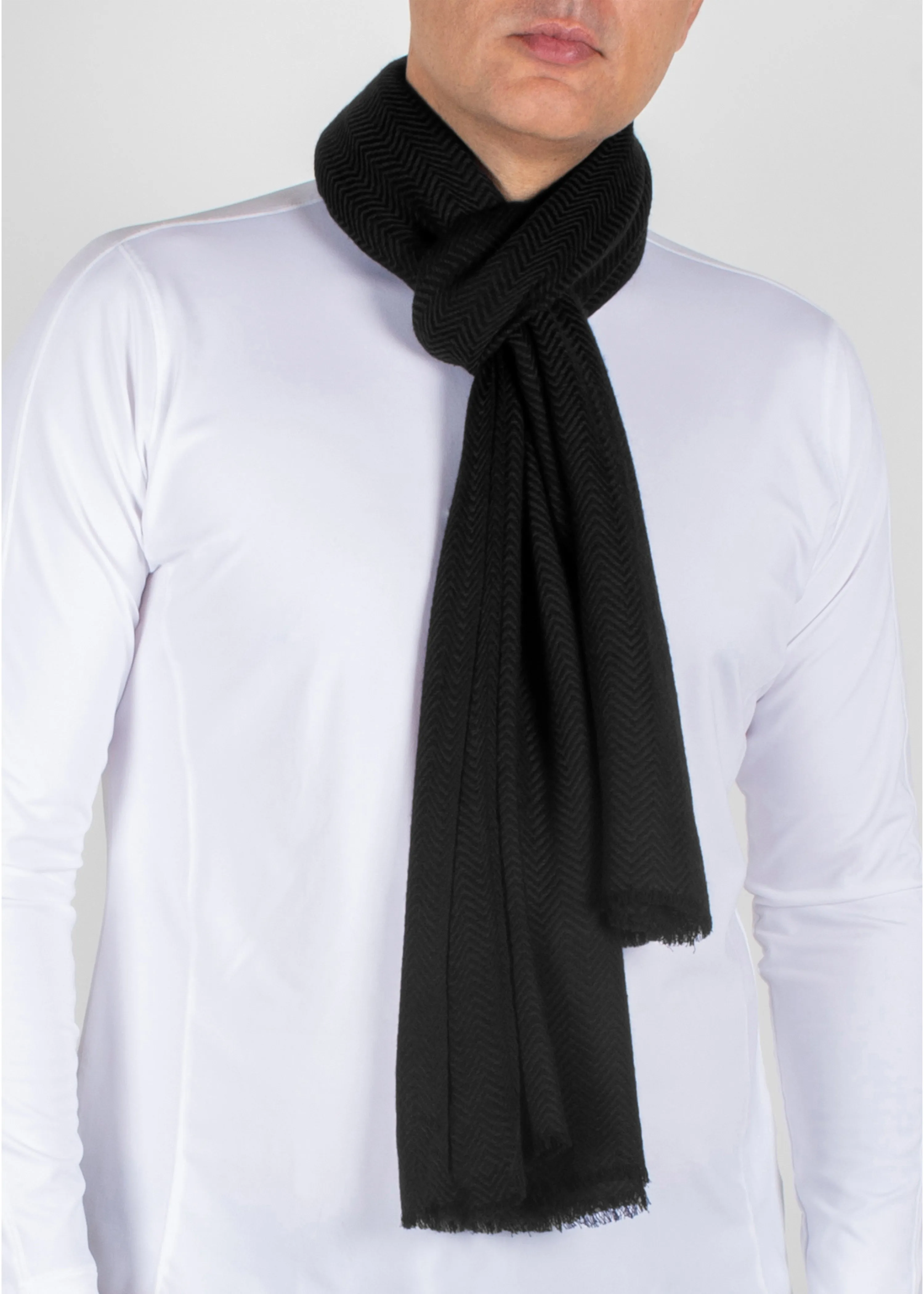 Herringbone Stole in Cashmere