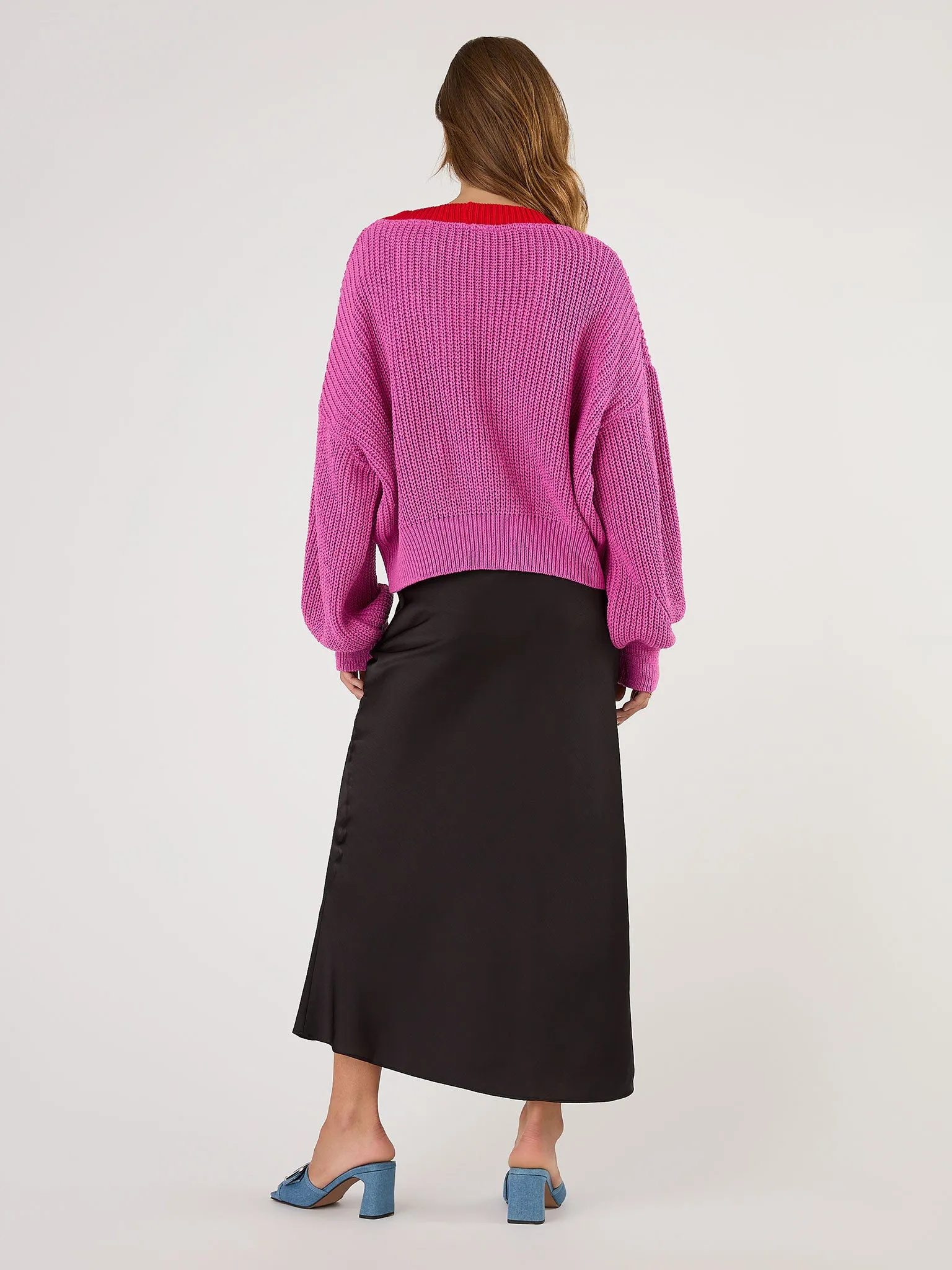 Hopper Cardigan in Pink and Red