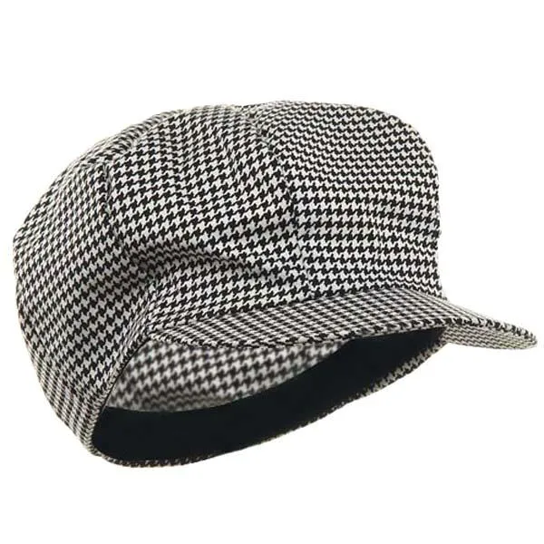 Houndstooth Newsboy Cap