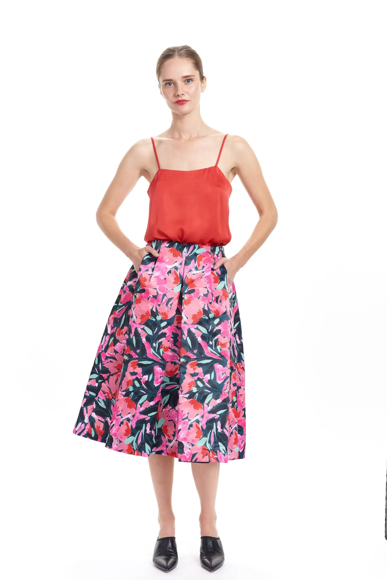 KEIKO Box Pleat Skirt - Party Bouquet