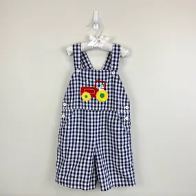 Kelly's Kids Plaid Puppy Tractor Shortall 5/6