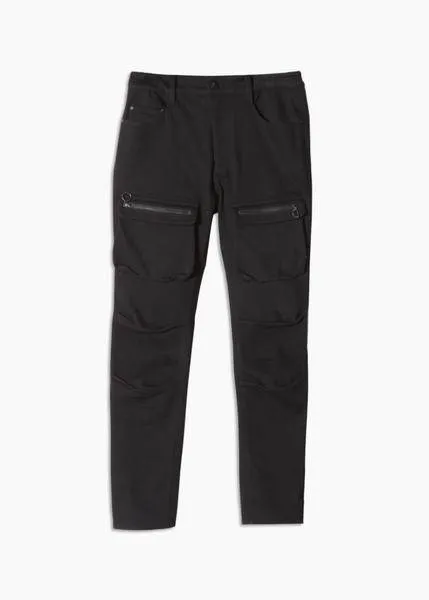 Konus Men's 5 Pocket Slim Pants with Cargo pockets - Black