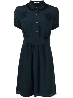 Lace-trim Silk Minidress