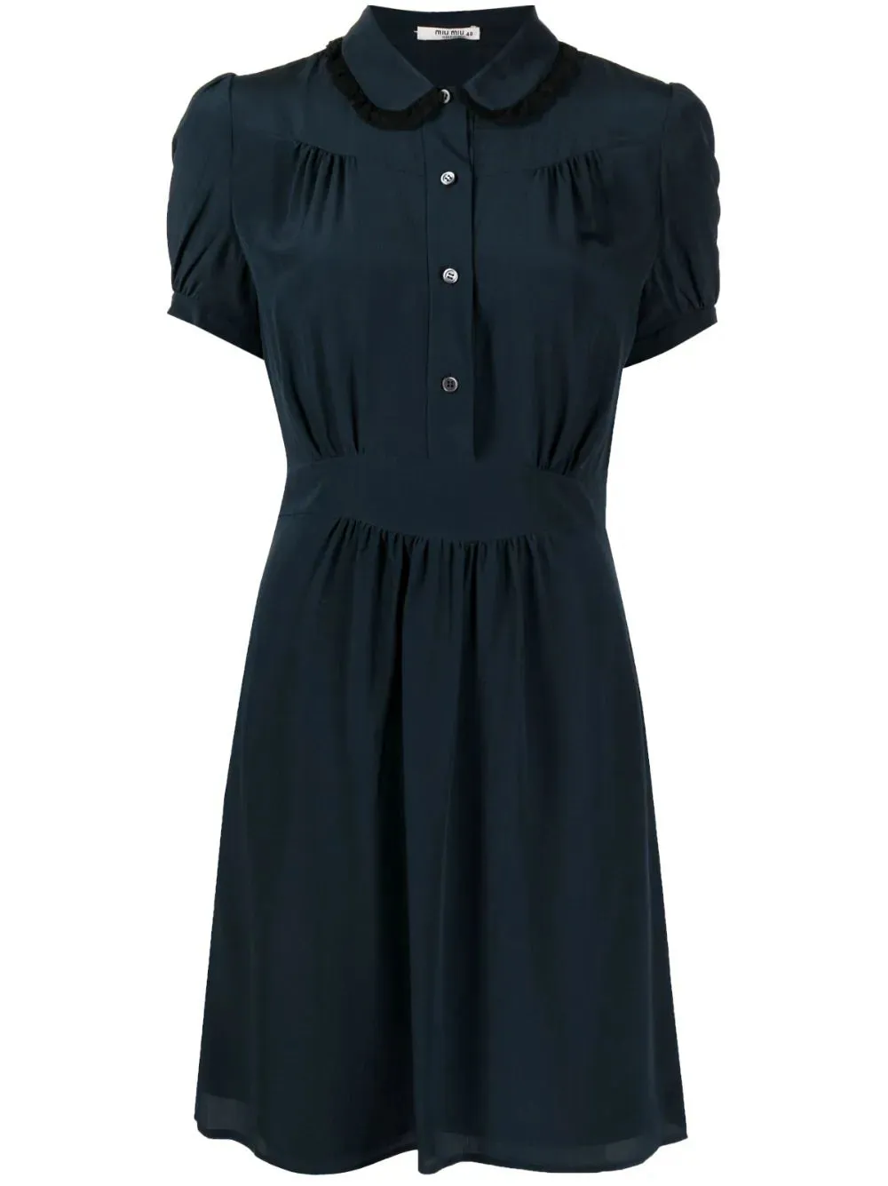Lace-trim Silk Minidress