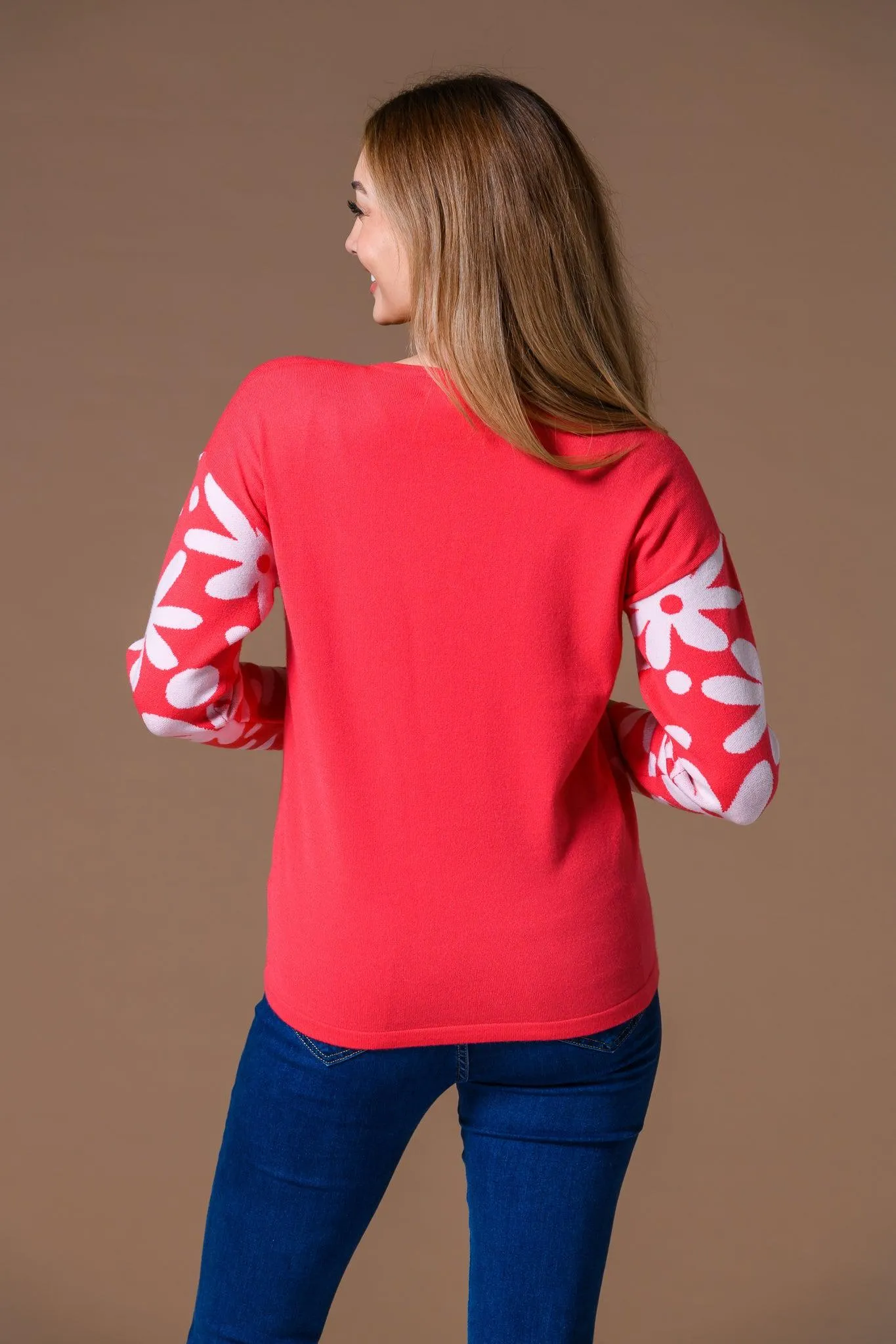 Large Flower Jacquard Sweater
