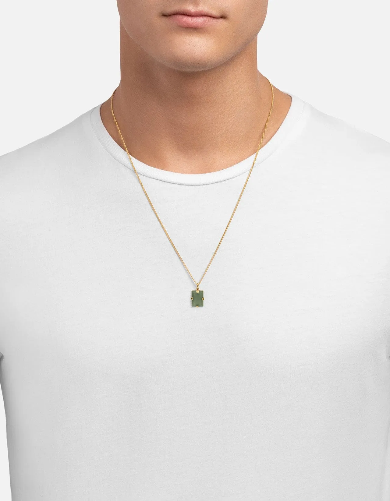 Lennox Jasper Green Necklace, Gold