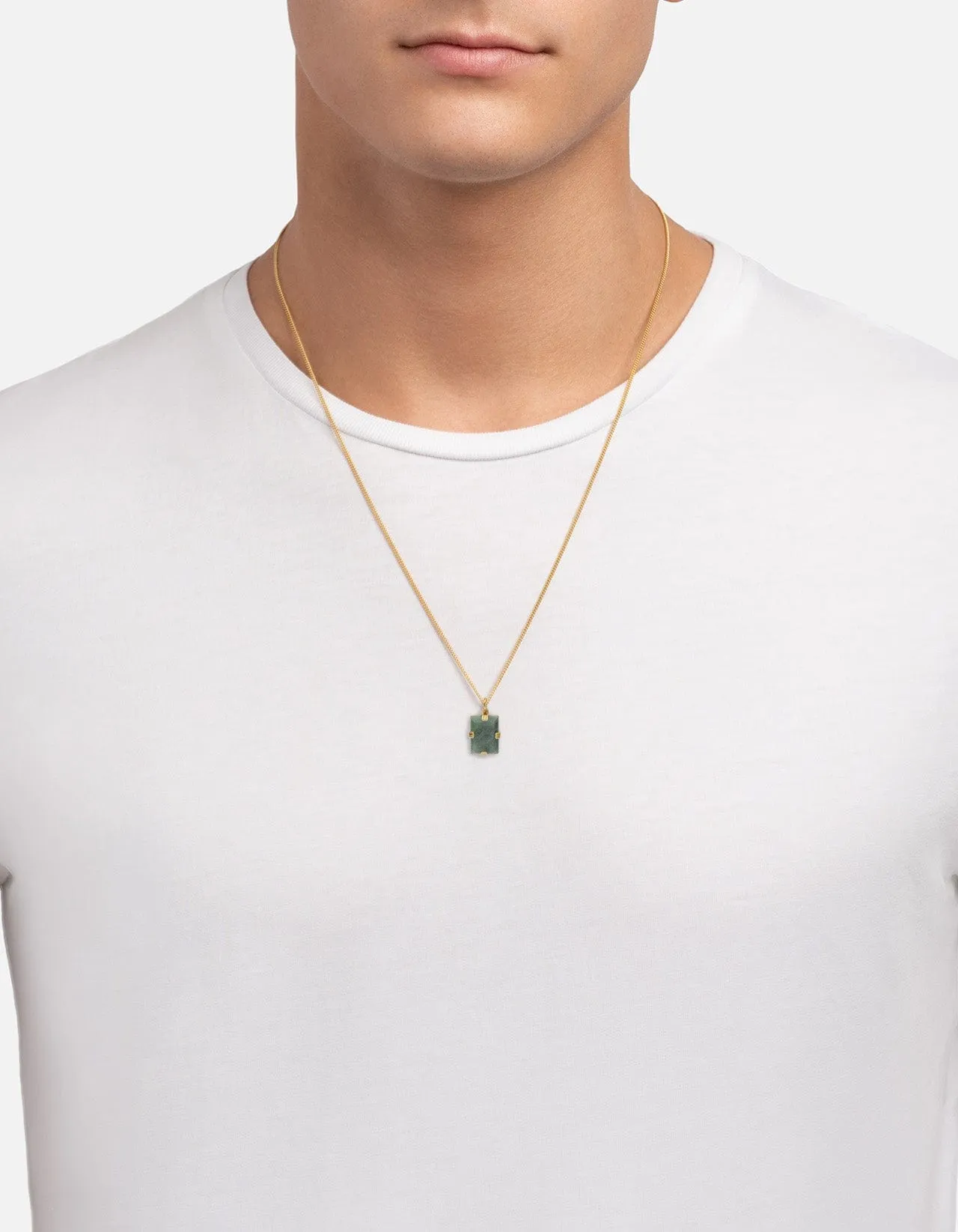 Lennox Jasper Green Necklace, Gold