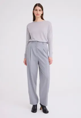 Micah Pleated Wool Pant - Oxide Grey