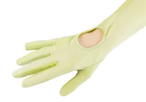 MIU MIU Lime Green Jersey Silk Full Arm Opera Gloves-
