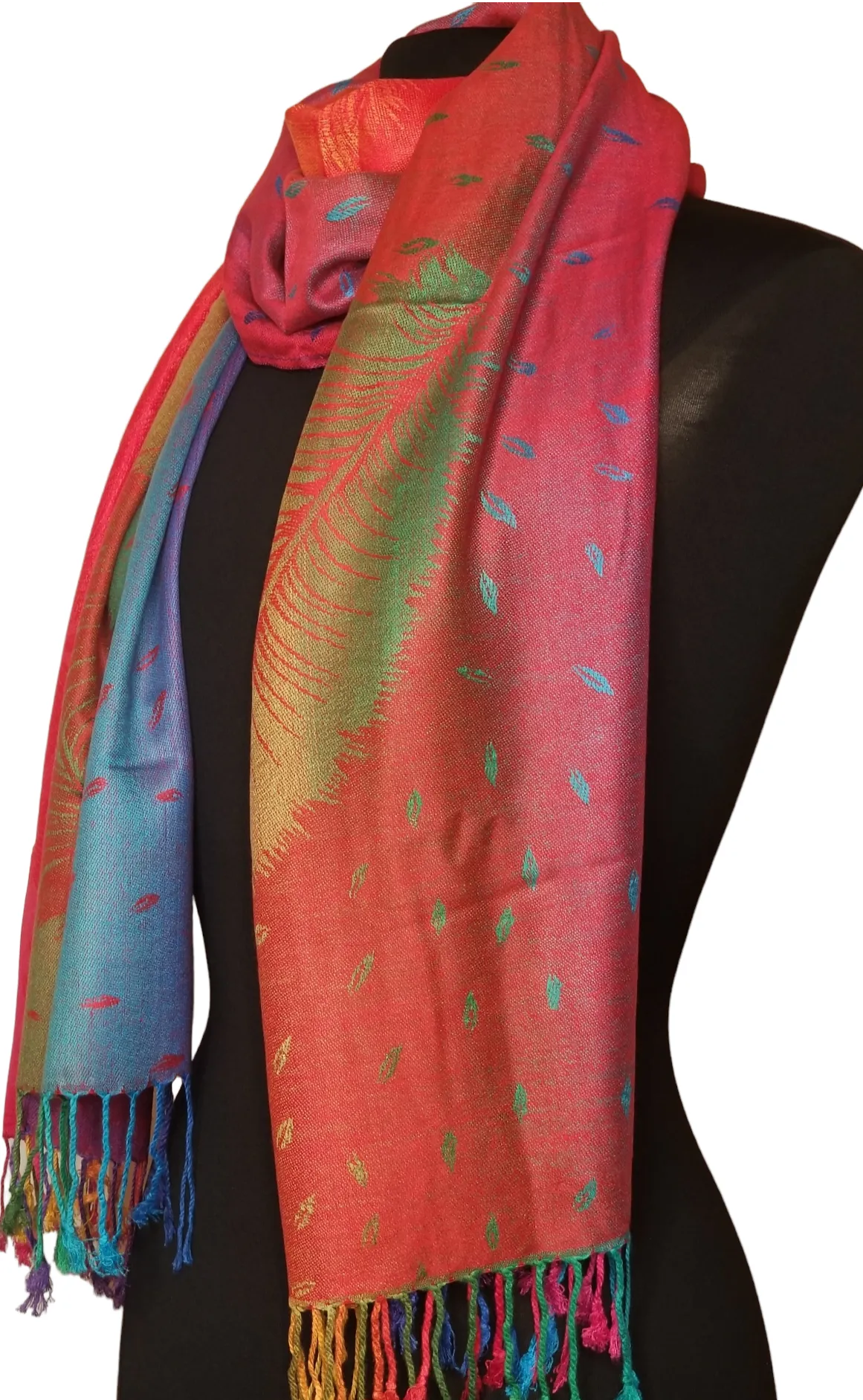 Multi-color Bright Light weight Scarf with Fringe Ends