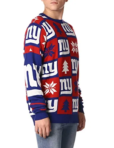NFL NEW YORK GIANTS PATCHES Ugly Sweater, Large