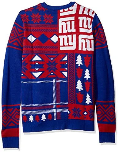 NFL NEW YORK GIANTS PATCHES Ugly Sweater, Large