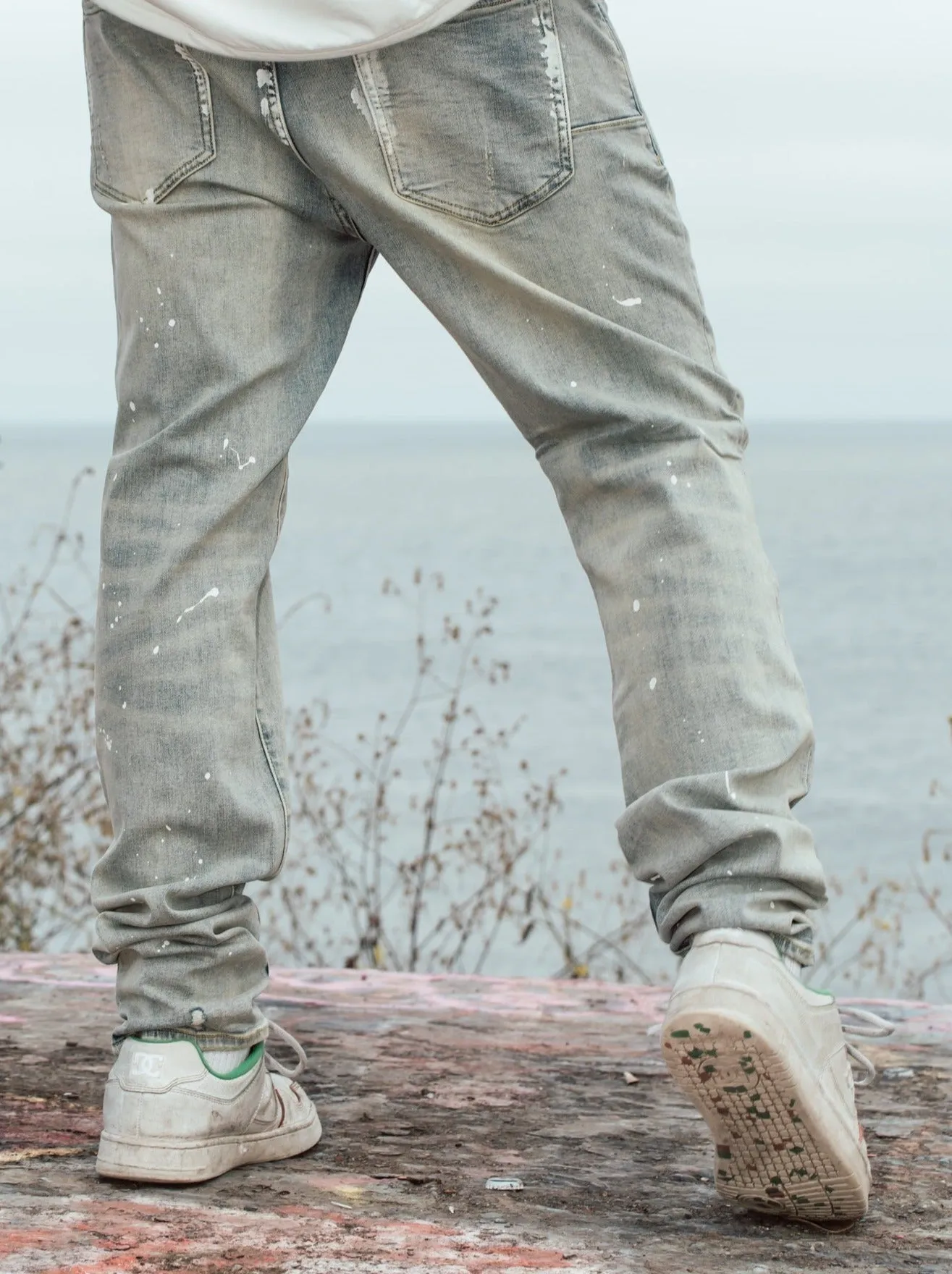 Nobaday Splash Ink Straight-leg Jeans Pants