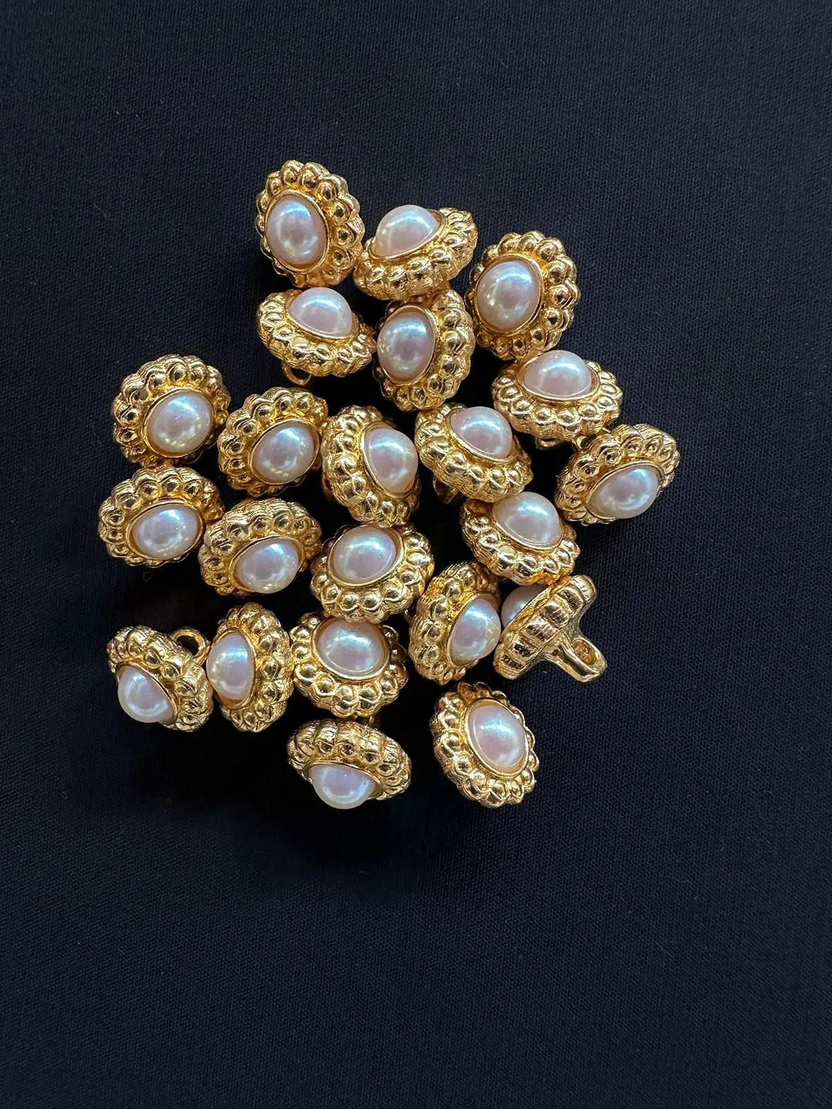 Pearl Floral Gold Shank Buttons