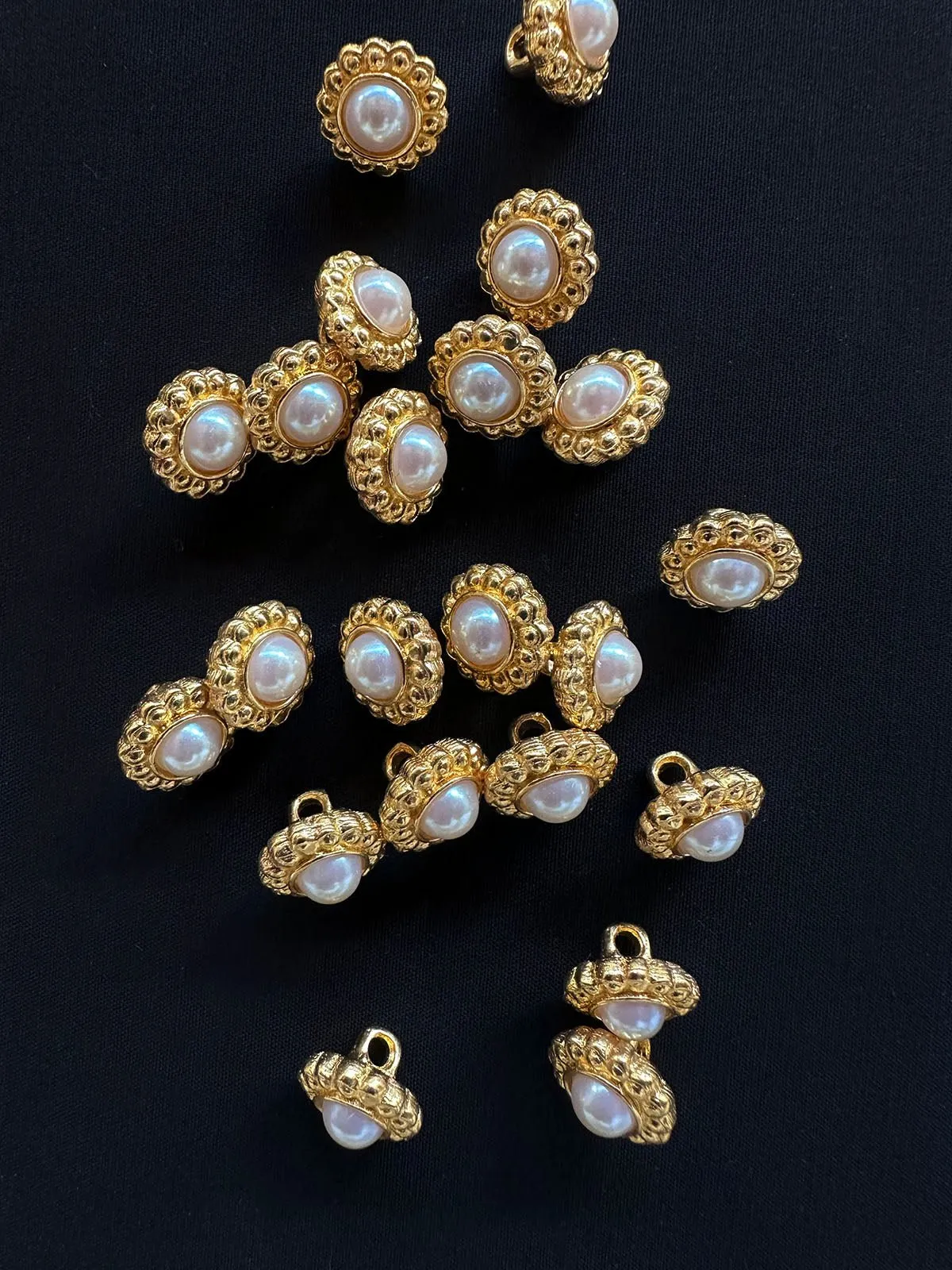 Pearl Floral Gold Shank Buttons