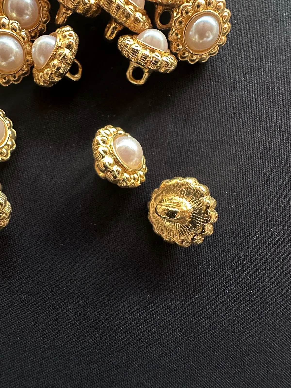 Pearl Floral Gold Shank Buttons