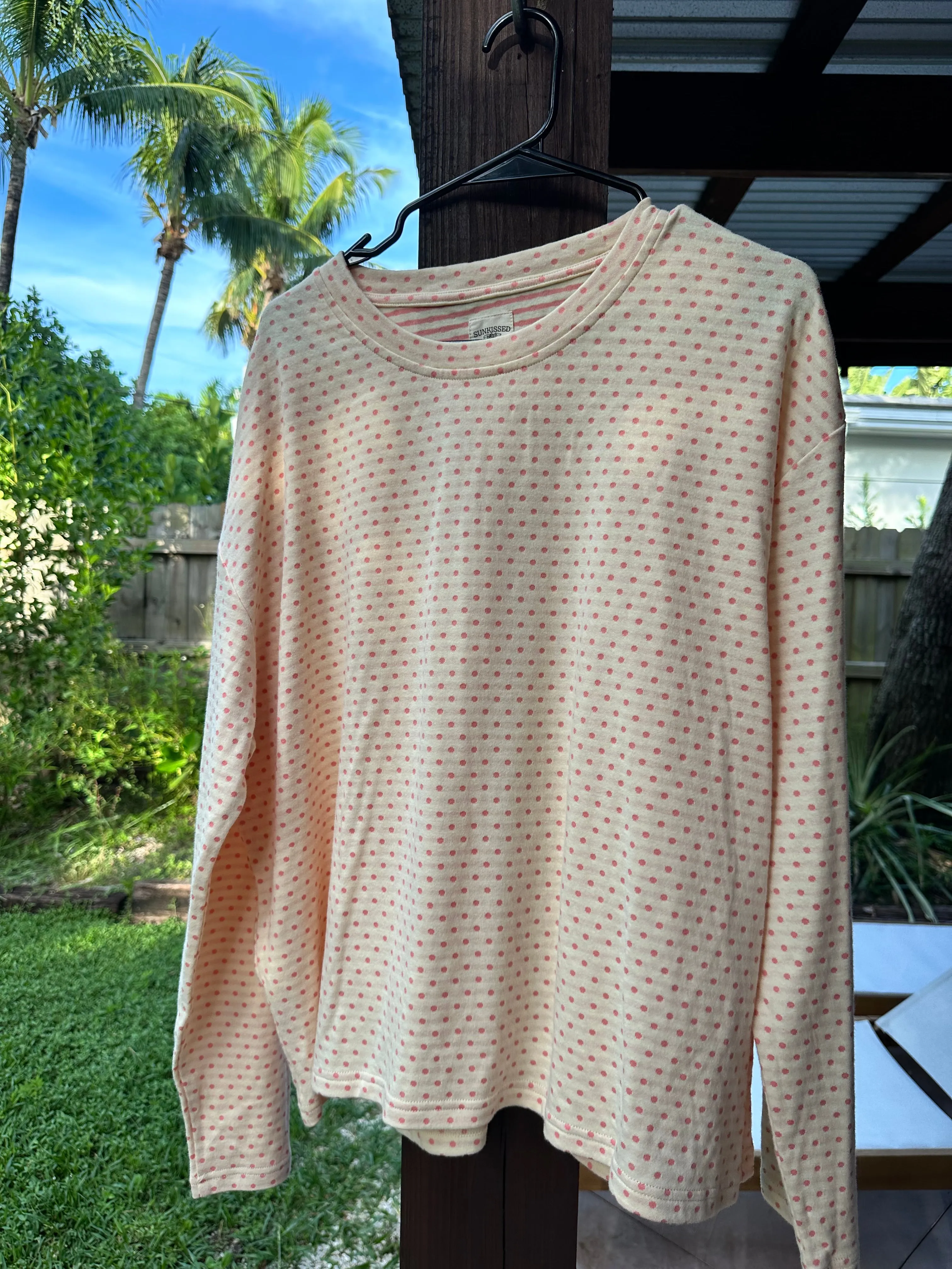 Polka Dot Long Sleeve Pajama Top