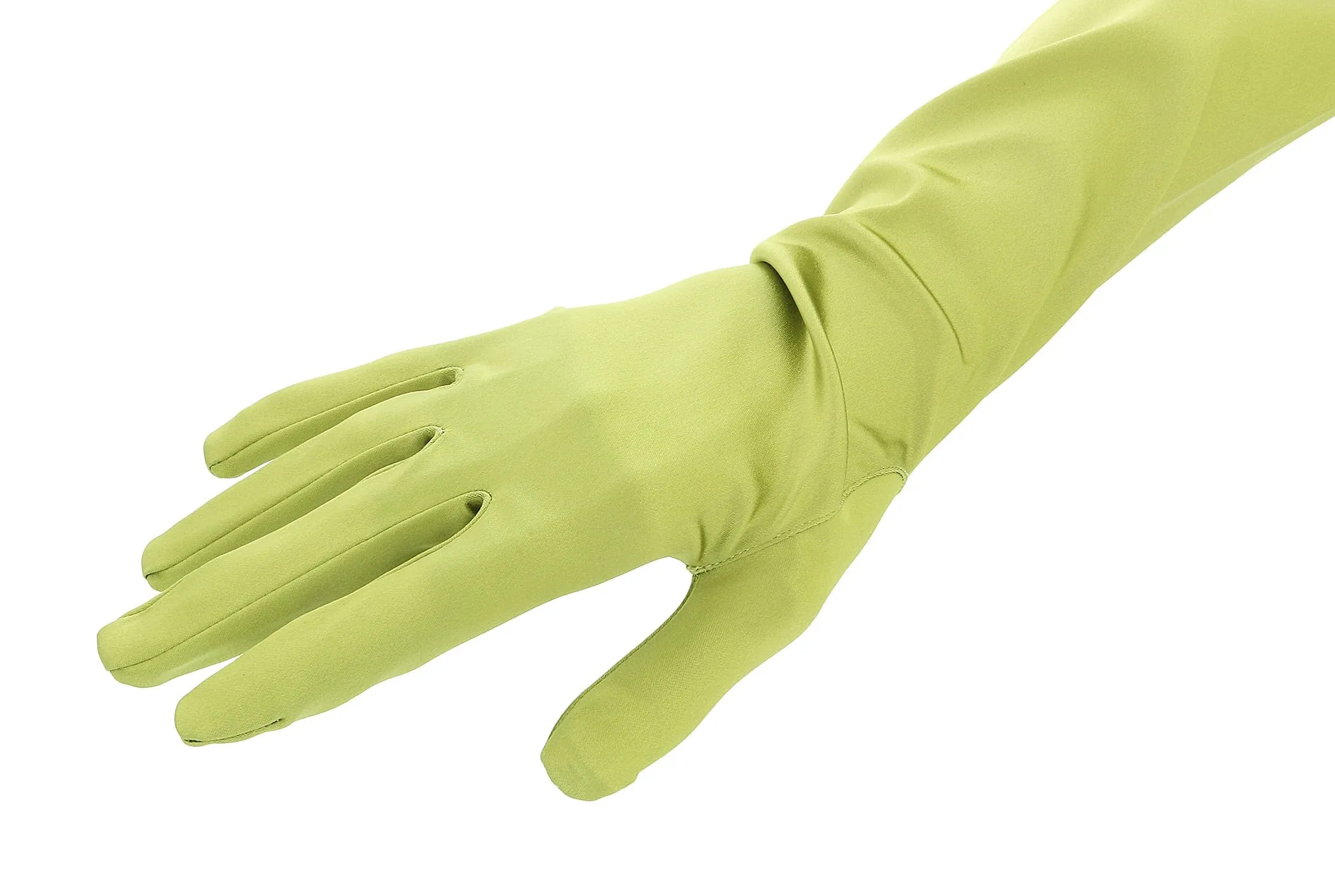 PRADA Green Vintage Silk Blend Mid Arm Gloves