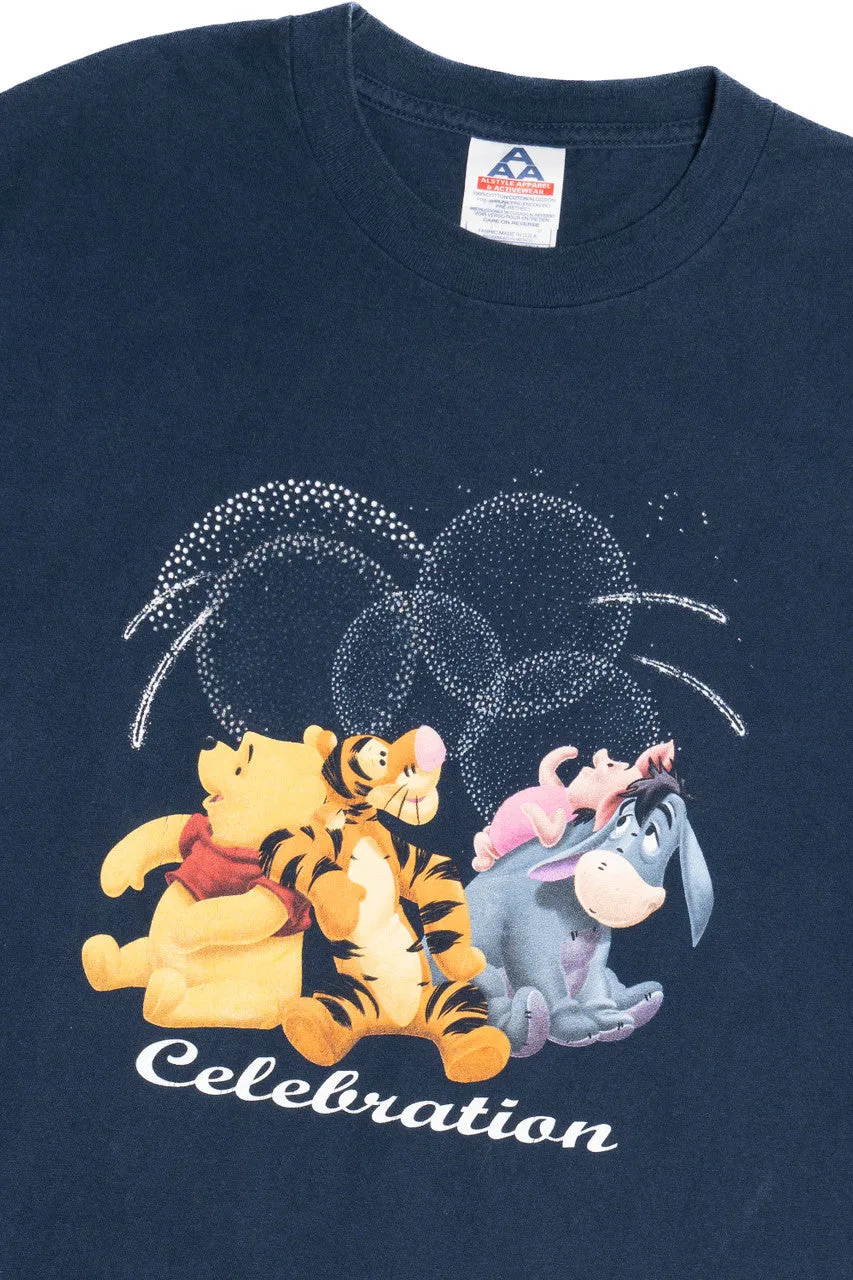 "Celebration" Winnie The Pooh And Friends With Fireworks T-Shirt
