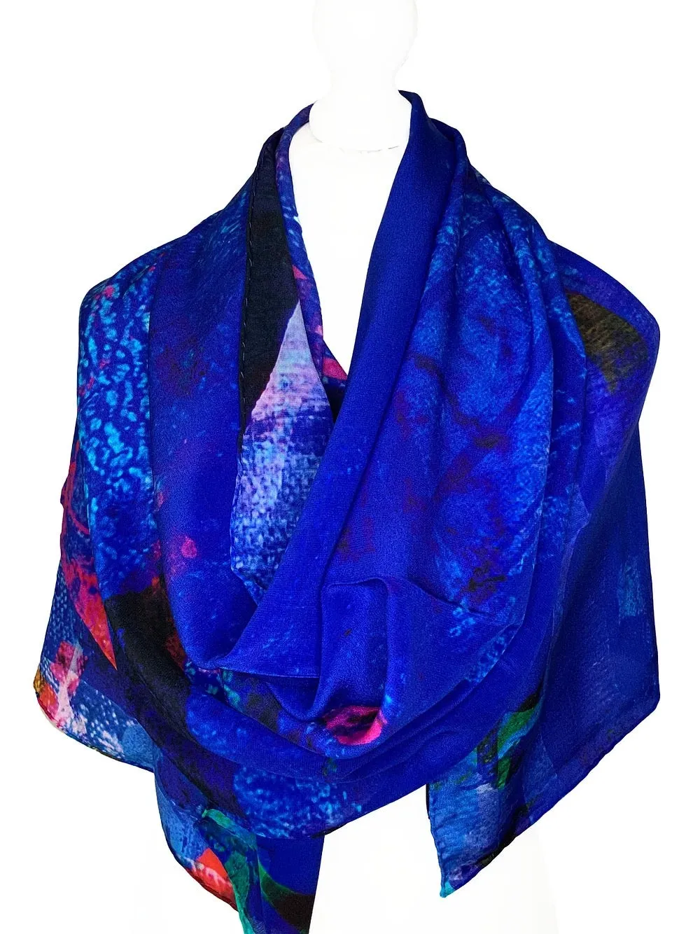 Rectangle 100% Silk Scarf by Clare O Connor - Irish Artist