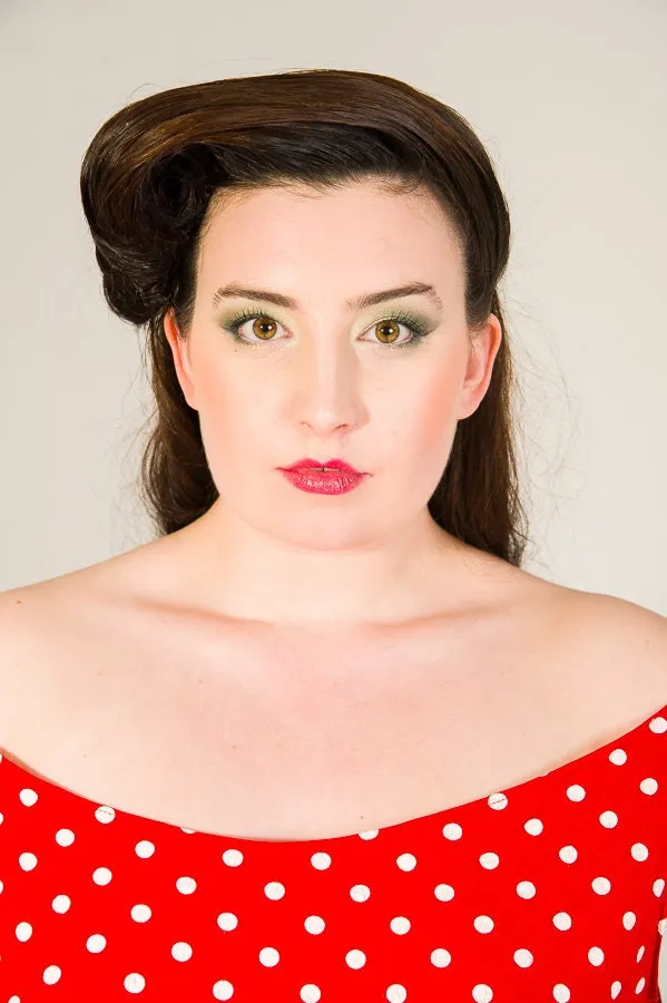 Red Polka Dot Maxi Retro Dress Up To UK16