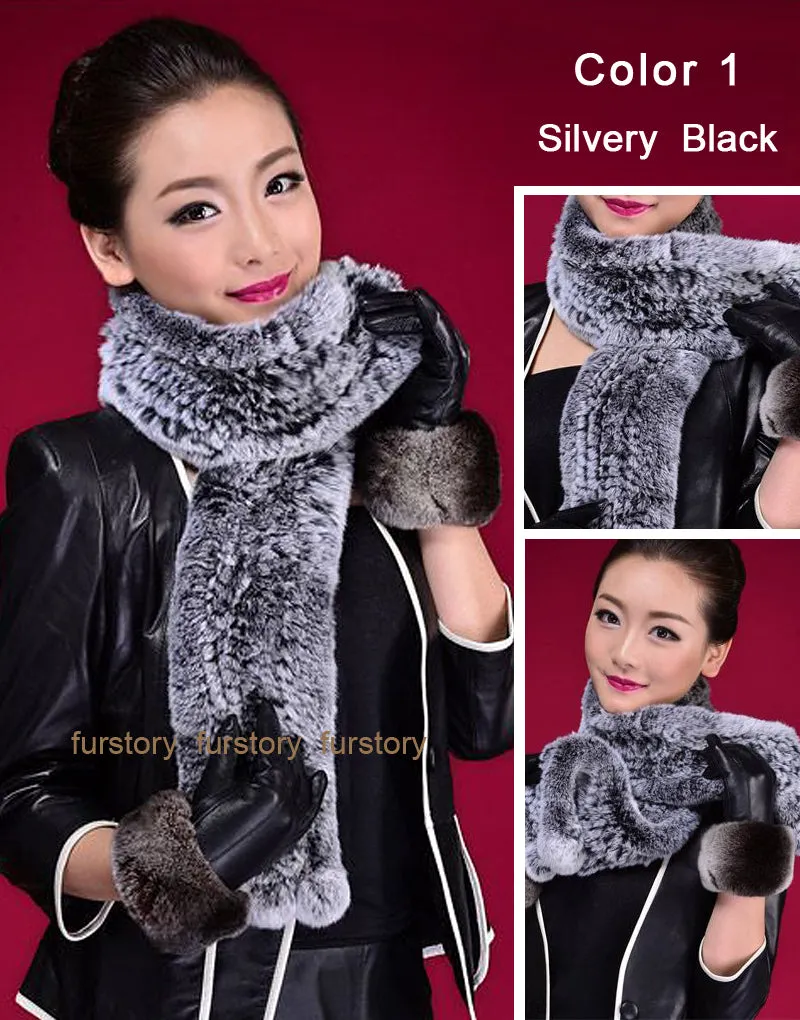 REX Rabbit Fur Scarf Wrap Cape Shawl Neck Warmer 9 Colors NEW Soft S/L FS050129