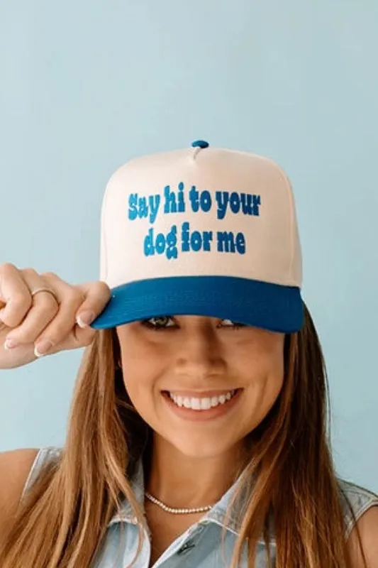 say hi to your dog for me two tone hat