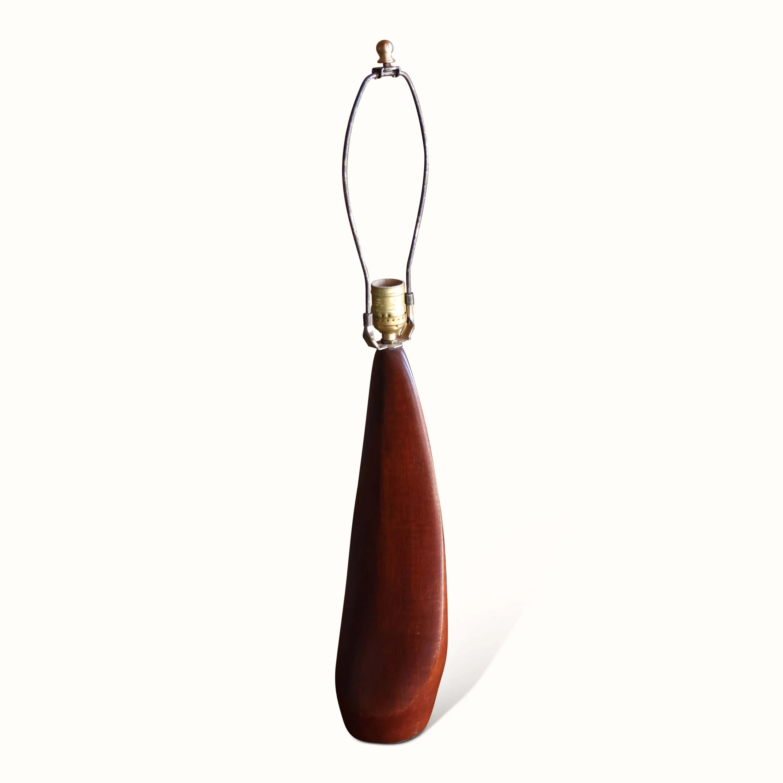 Sculpted Teak Table Lamp, Denmark, 1960s