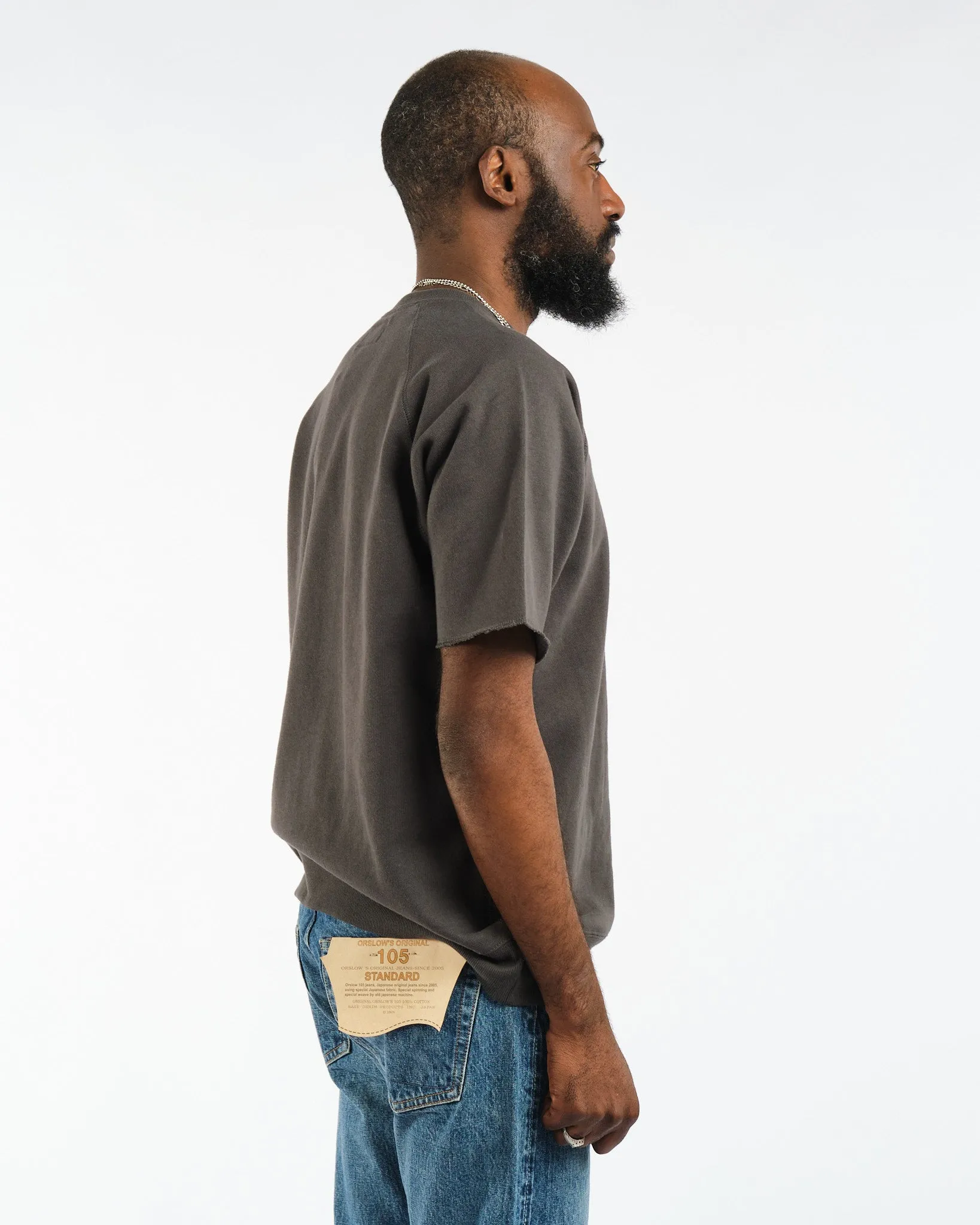 Short Sleeve Sweat Cut-Off Black