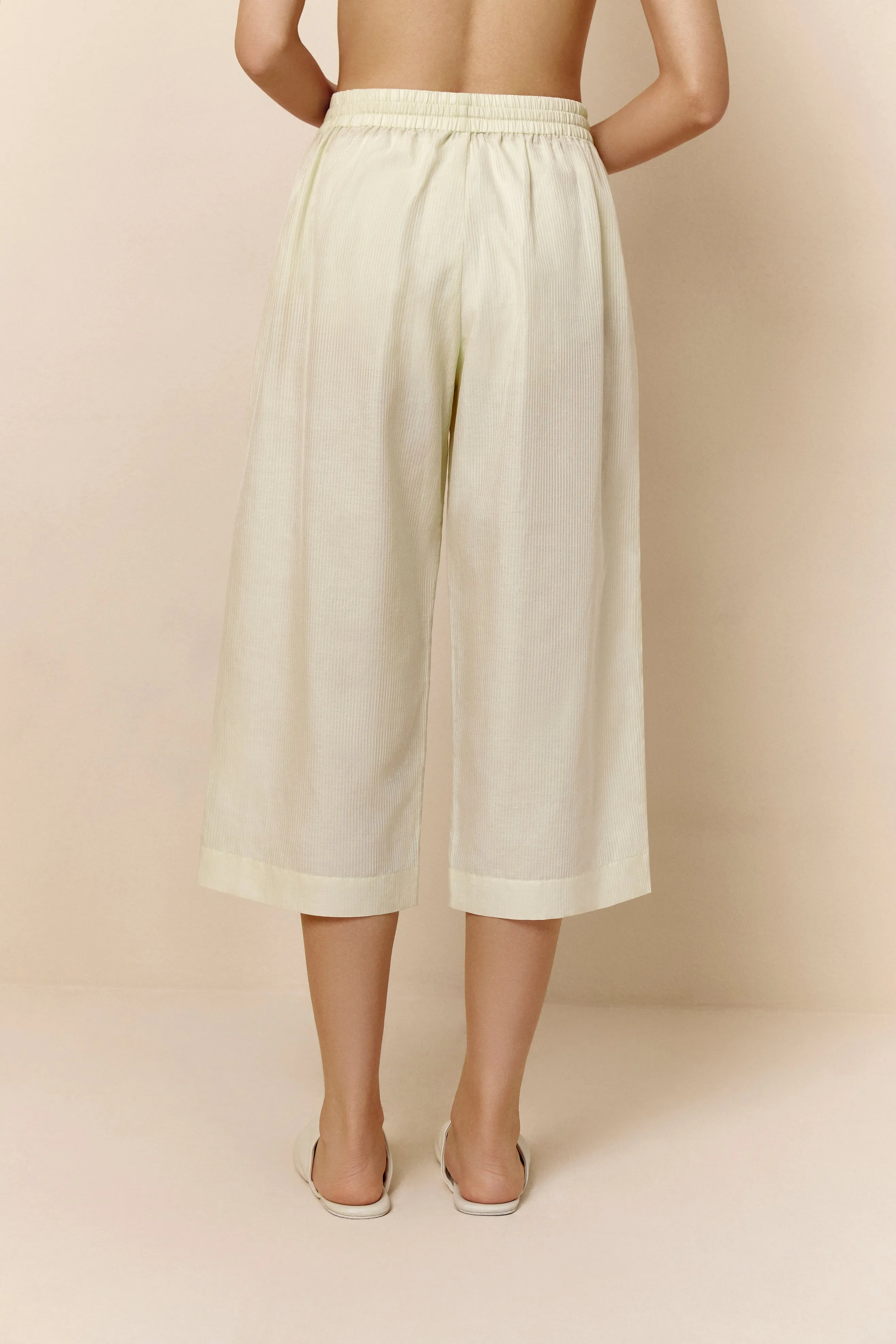 Silk Cotton Straight Leg Pants