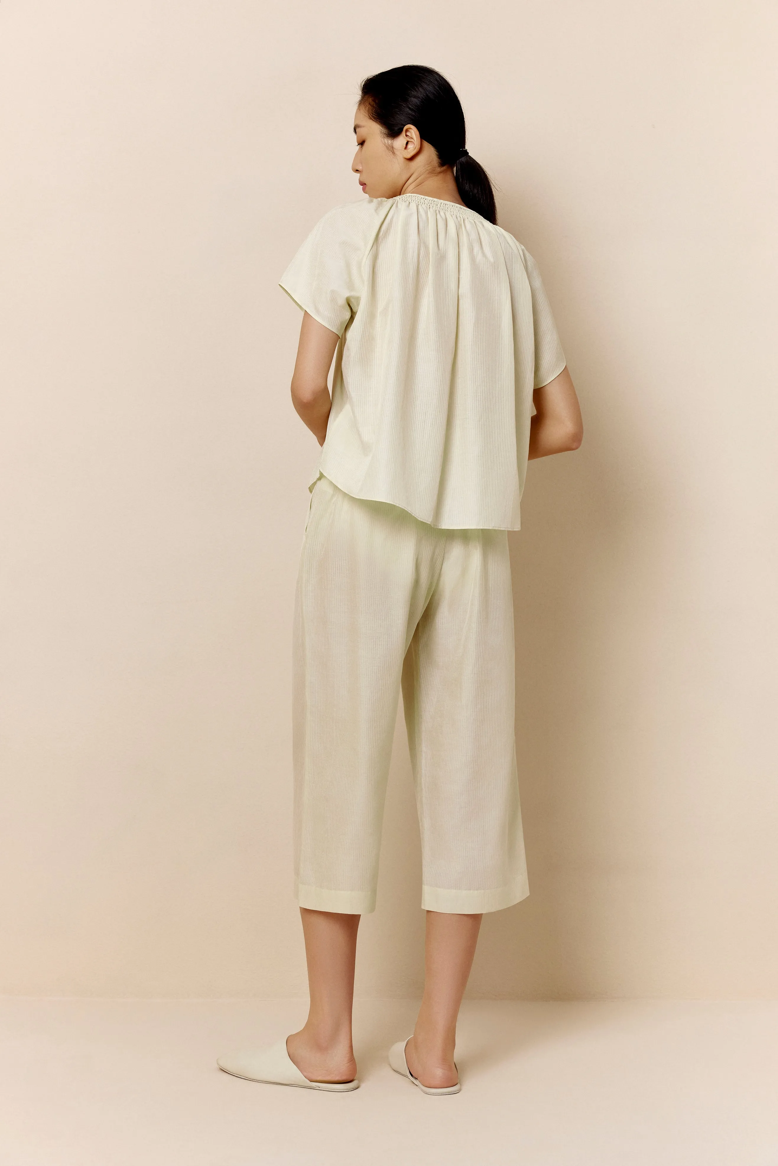 Silk Cotton Straight Leg Pants