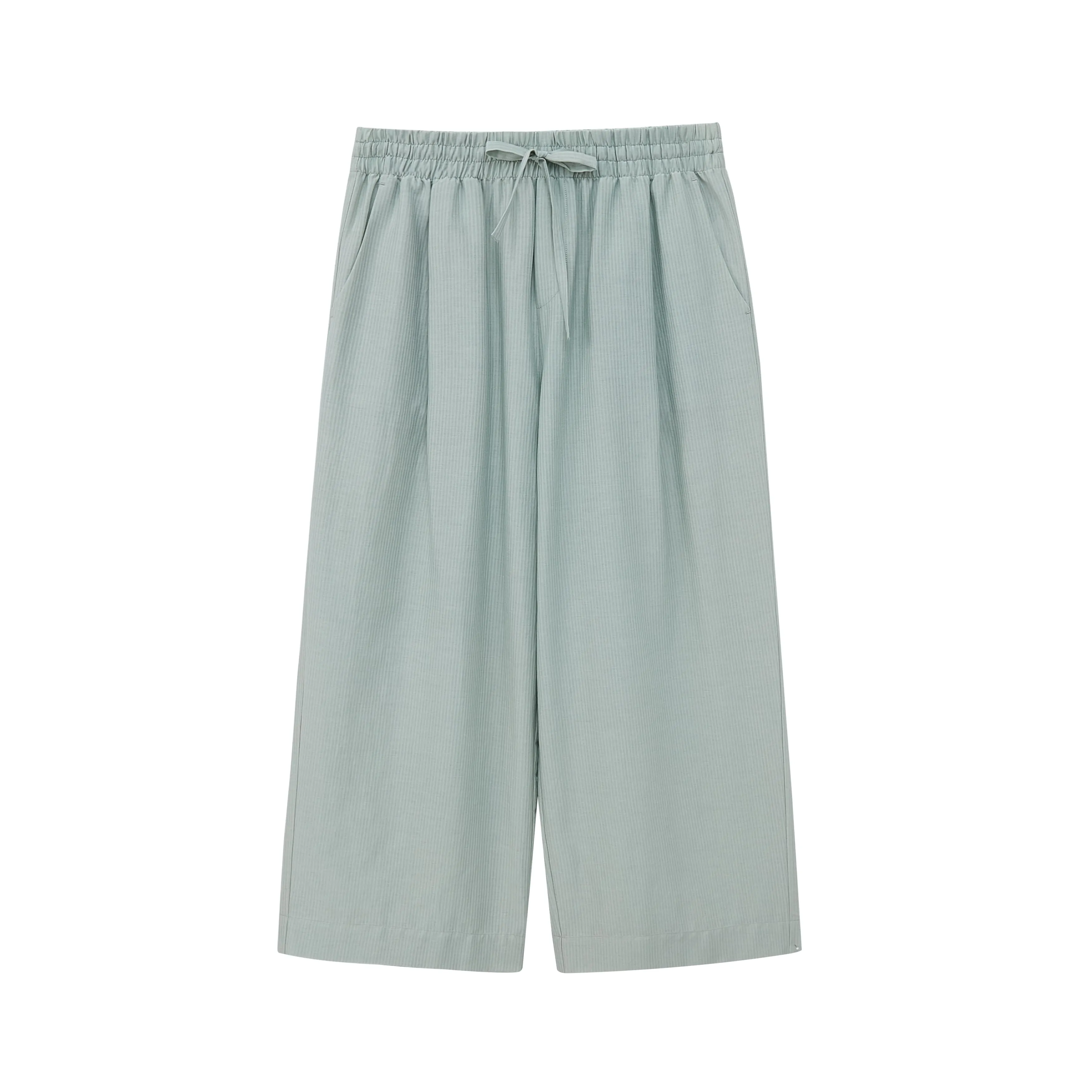Silk Cotton Straight Leg Pants