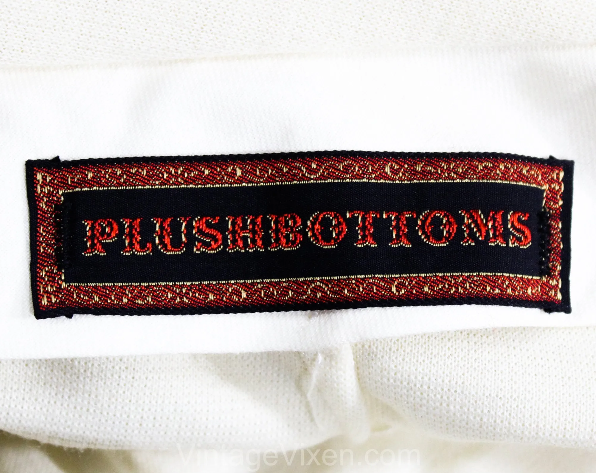 Size 10 Cream Wool Tailored Pant - Late 60s 70s Offwhite Knit Trousers by Plushbottom & Peabody - Medium 1960s Ivory Wool Blend - Waist 30