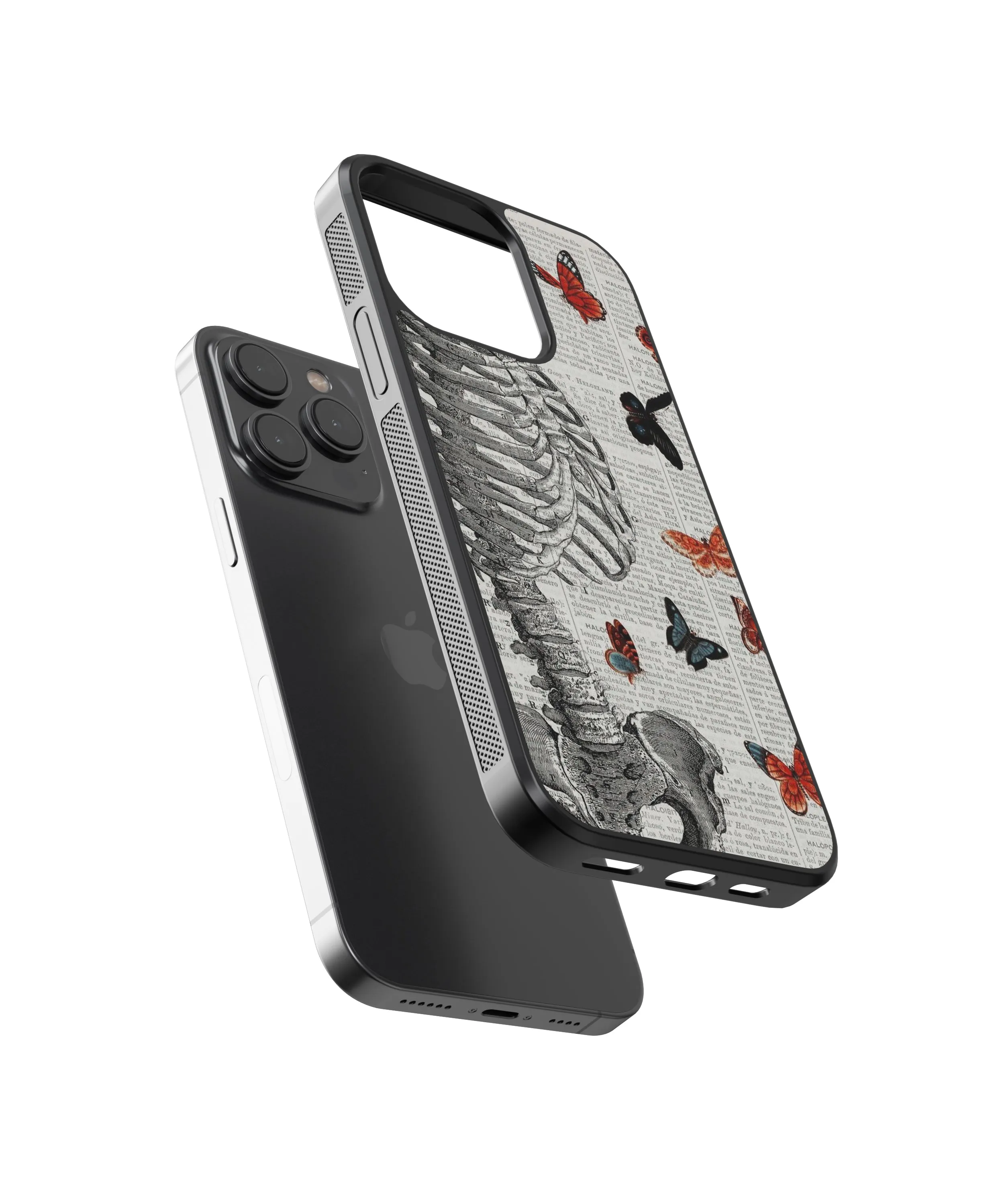 Skeleton Vintage Glass Phone Case Cover