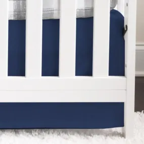 Solid Navy Crib Skirt