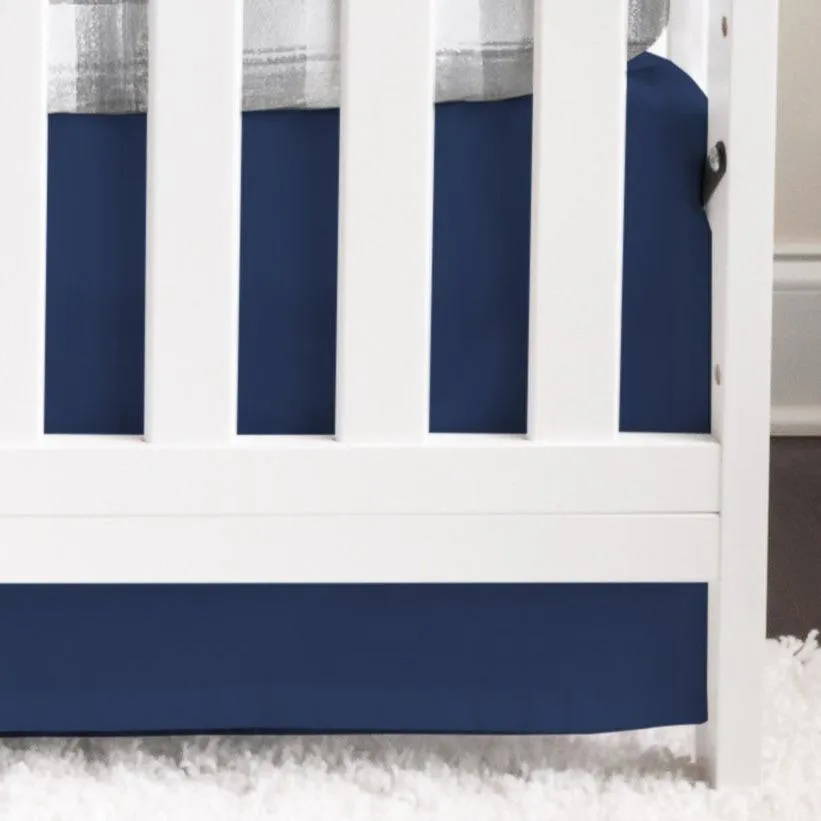 Solid Navy Crib Skirt