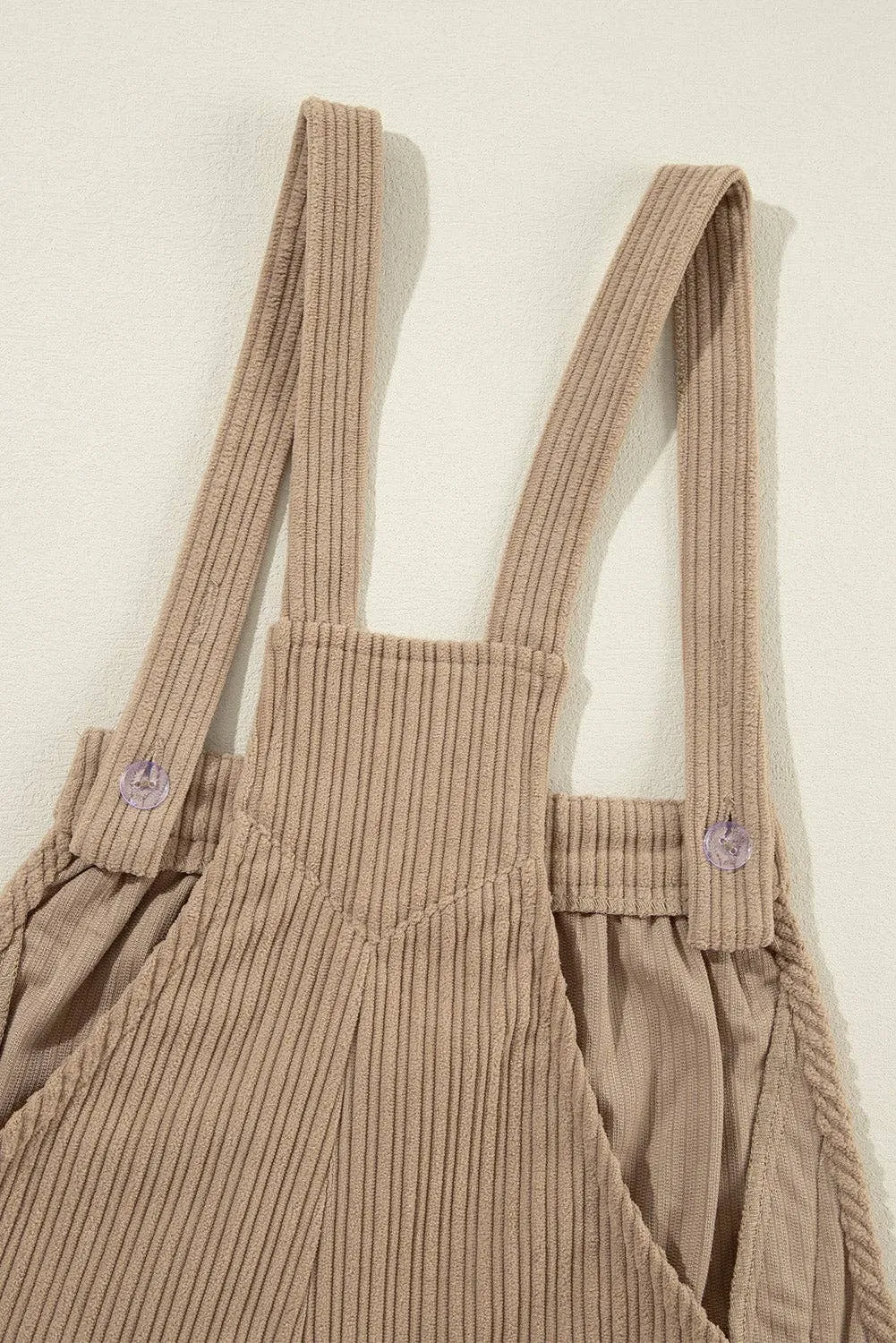 Solid Pocketed Corduroy Overalls